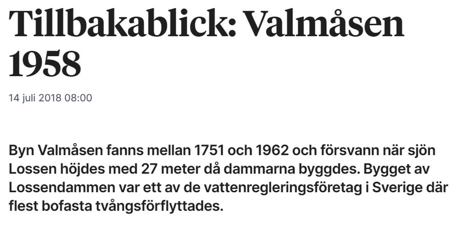 Tillbakablick: Valmåsen 1958, TH 14 juli 2018